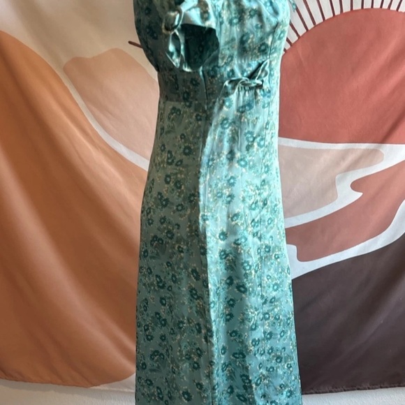 Vintage Betsey Johnson Blue Daisy Floral Dress 100% Silk Dress Size 4 - Picture 8 of 14